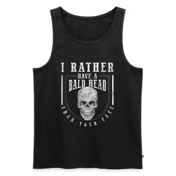 Frisur Alter Platte Haar - Männer Premium Bio Tank Top - Schwarz - Vorne - Michal (187cm)