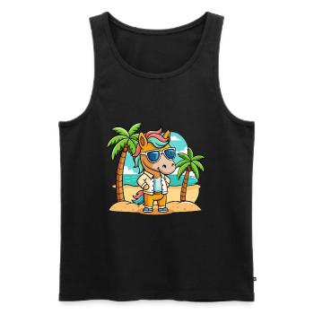 Pferd Lustige Cartoon Sommer Strand Sonnenbrille - Männer Premium Bio Tank Top - Schwarz - Vorne - Michal (187cm)