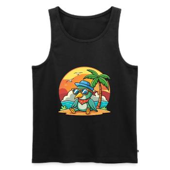 Colibri Drôle Dessin Animé Plage Lunettes De Soleil - Débardeur bio Premium Homme - noir - Devant - Michal (187cm)