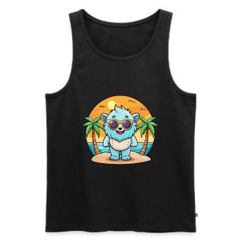 Yeti Lunettes de soleil de plage d’été de dessin animé drôle - Débardeur bio Premium Homme - noir - Devant - Michal (187cm)
