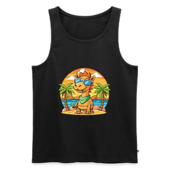Camel Lustige Cartoon Sommer Strand Sonnenbrille - Männer Premium Bio Tank Top - Schwarz - Vorne - AI Model Male 178 light (178cm)