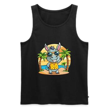 Donkey Funny Cartoon Summer Beach Sunglasses - Men's Premium Organic Tank Top - black - Front - Michal (187cm)