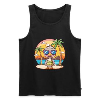 Strauß lustige Cartoon Sommer Strand Sonnenbrille - Männer Premium Bio Tank Top - Schwarz - Vorne - Michal (187cm)