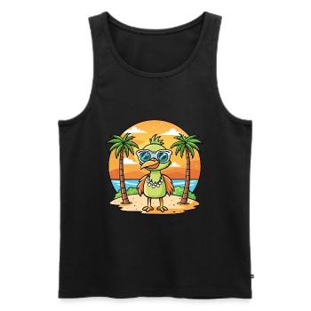 Emu Funny Cartoon Summer Beach Sunglasses - Men's Premium Organic Tank Top - black - Front - Michal (187cm)
