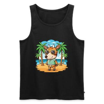 Okapi Funny Cartoon Summer Beach Sunglasses - Men's Premium Organic Tank Top - black - Front - Michal (187cm)