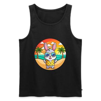 Kaninchen Lustige Cartoon Sommer Strand Sonnenbrille - Männer Premium Bio Tank Top - Schwarz - Vorne - AI Model Male 178 light (178cm)