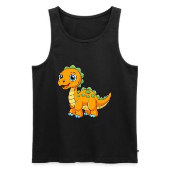 Dinosaure Mignon Mascotte Personnage De Dessin Animé Kawaii - Débardeur bio Premium Homme - noir - Devant - Michal (187cm)