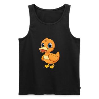 Canard Mignon Mascotte Personnage De Dessin Animé Kawaii - Débardeur bio Premium Homme - noir - Devant - Michal (187cm)
