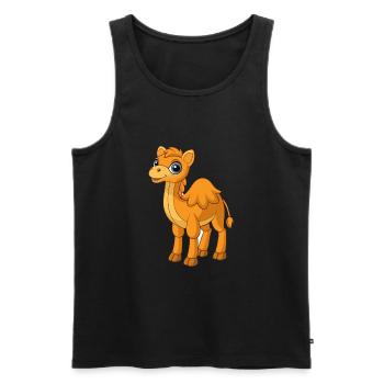 Camel Cute Mascot Cartoon Character Kawaii - Men's Premium Organic Tank Top - black - Front - Michal (187cm)