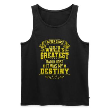 Moderator Radioshow Beruf Retro - Männer Premium Bio Tank Top - Schwarz - Vorne - AI Model Male 178 light (178cm)