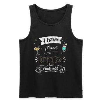 Bartender Beer Drinker Gin - Men's Premium Organic Tank Top - black - Front - AI Model Male 178 light (178cm)