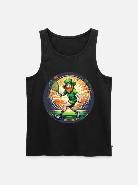 Saint-Patrick Shamrock Tennis - Débardeur bio Premium Homme - noir