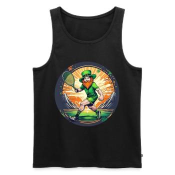 Saint-Patrick Shamrock Tennis - Débardeur bio Premium Homme - noir - Devant - Michal (187cm)