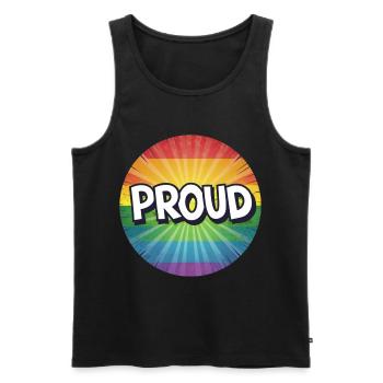LGBTQ Proud - Men's Premium Organic Tank Top - black - Front - AI Model Male 178 light (178cm)