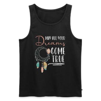 Dreaming Faith Happiness - Men's Premium Organic Tank Top - black - Front - Michal (187cm)