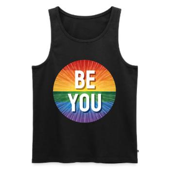 LGBTQ Be You - Männer Premium Bio Tank Top - Schwarz - Vorne - Michal (187cm)