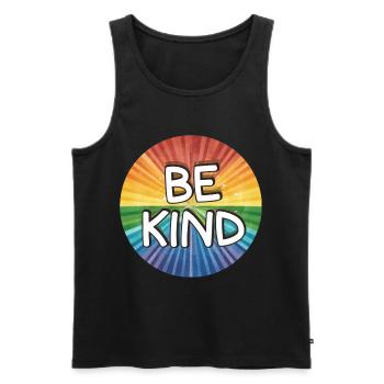 LGBTQ Be Kind - Männer Premium Bio Tank Top - Schwarz - Vorne - Michal (187cm)