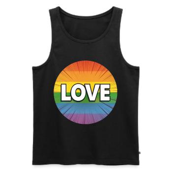LGBTQ Love - Men's Premium Organic Tank Top - black - Front - Michal (187cm)