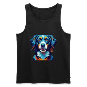Sabueso Español Hunderasse Bunt Karikatur Kawaii - Männer Premium Bio Tank Top - Schwarz - Vorne - AI Model Male 178 light (178cm)