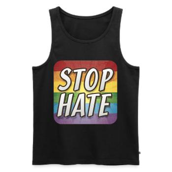 LGBTQ Stop Hate - Männer Premium Bio Tank Top - Schwarz - Vorne - AI Model Male 178 light (178cm)