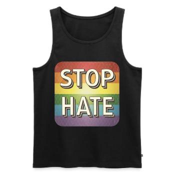 LGBTQ Stop Hate - Männer Premium Bio Tank Top - Schwarz - Vorne - AI Model Male 178 light (178cm)