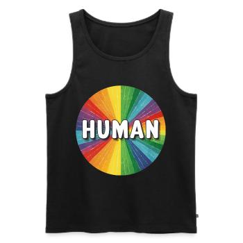 LGBTQ Human - Männer Premium Bio Tank Top - Schwarz - Vorne - Michal (187cm)