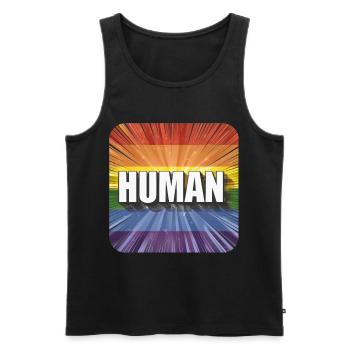 LGBTQ Human - Männer Premium Bio Tank Top - Schwarz - Vorne - Michal (187cm)