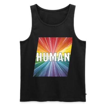 Humain LGBTQ - Débardeur bio Premium Homme - noir - Devant - Michal (187cm)
