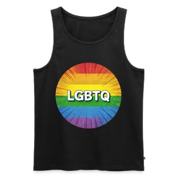 LGBTQ - Débardeur bio Premium Homme - noir - Devant - AI Model Male 178 light (178cm)