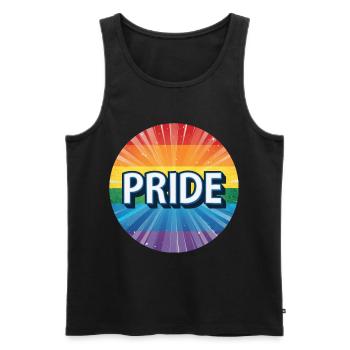 LGBTQ PRIDE - Männer Premium Bio Tank Top - Schwarz - Vorne - Michal (187cm)