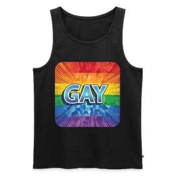 LGBTQ GAY - Männer Premium Bio Tank Top - Schwarz - Vorne - Michal (187cm)