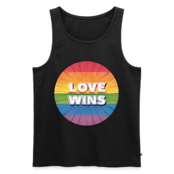 LGBTQ Love Wins - Men's Premium Organic Tank Top - black - Front - Michal (187cm)