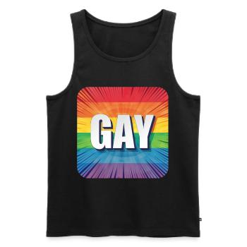 LGBTQ GAY - Männer Premium Bio Tank Top - Schwarz - Vorne - Michal (187cm)