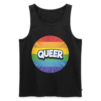 LGBTQ Queer - Débardeur bio Premium Homme - noir - Devant - AI Model Male 178 light (178cm)