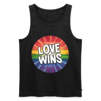 L’amour LGBTQ gagne - Débardeur bio Premium Homme - noir - Devant - Michal (187cm)