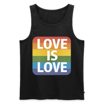 LGBTQ Love is Love - Männer Premium Bio Tank Top - Schwarz - Vorne - Michal (187cm)