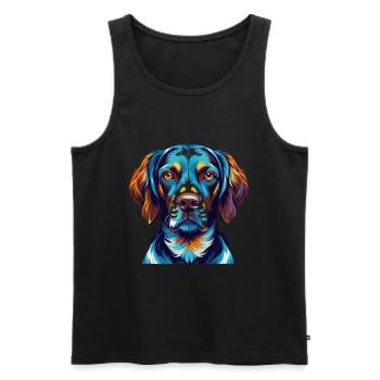 Ariege Pointer Dog Breed Colorful Cartoon Kawaii - Men's Premium Organic Tank Top - black - Front - Michal (187cm)