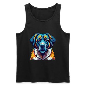 Anatolischer Schäferhund Rasse Karikatur Kawaii - Männer Premium Bio Tank Top - Schwarz - Vorne - AI Model Male 178 light (178cm)