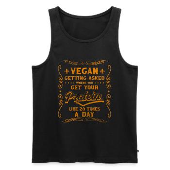 Alimentation Vegan Connection - Débardeur bio Premium Homme - noir - Devant - Michal (187cm)