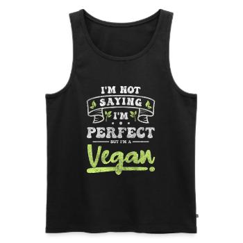 Ernährung Tierschutz Natur - Männer Premium Bio Tank Top - Schwarz - Vorne - AI Model Male 178 light (178cm)