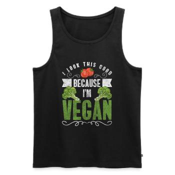 Vegan Veganismus Natur Ethik - Männer Premium Bio Tank Top - Schwarz - Vorne - AI Model Male 178 light (178cm)