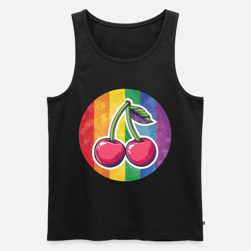 LGBTQ Kirsche - Männer Premium Bio Tank Top - Schwarz