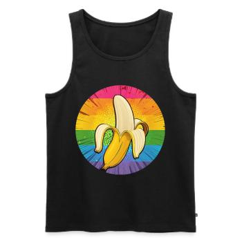 LGBTQ Banana - Men's Premium Organic Tank Top - black - Front - Michal (187cm)