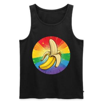 LGBTQ Banana - Men's Premium Organic Tank Top - black - Front - AI Model Male 178 light (178cm)