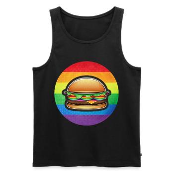 Hamburgers LGBTQ - Débardeur bio Premium Homme - noir - Devant - AI Model Male 178 light (178cm)