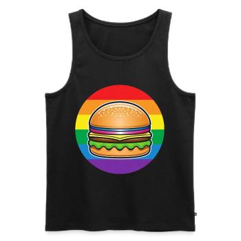 LGBTQ Hamburger - Männer Premium Bio Tank Top - Schwarz - Vorne - Michal (187cm)