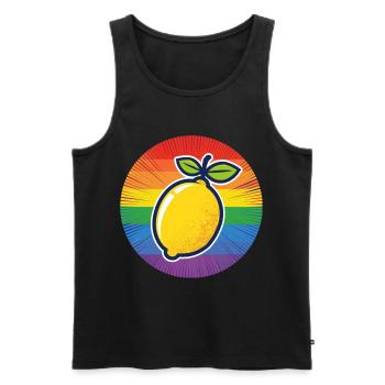 LGBTQ Lemon Lime - Men's Premium Organic Tank Top - black - Front - Michal (187cm)