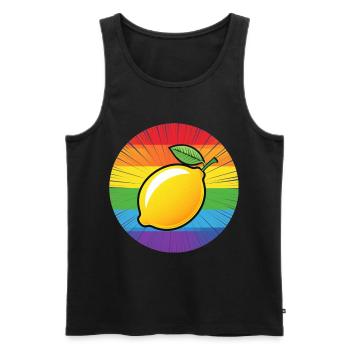 LGBTQ Lemon Lime - Men's Premium Organic Tank Top - black - Front - Michal (187cm)