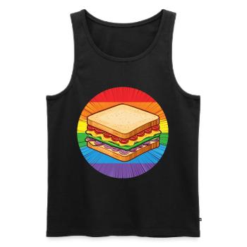 LGBTQ Sandwich - Men's Premium Organic Tank Top - black - Front - Michal (187cm)