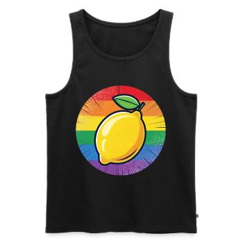LGBTQ Lemon Lime - Men's Premium Organic Tank Top - black - Front - Michal (187cm)
